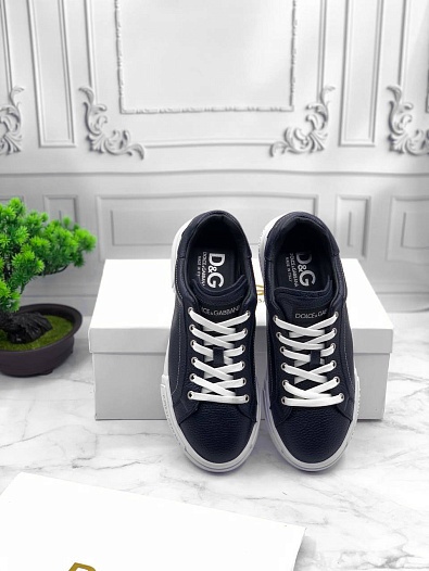Кожаные кроссовки Dolce & Gabbana Portofino - Navy / White   