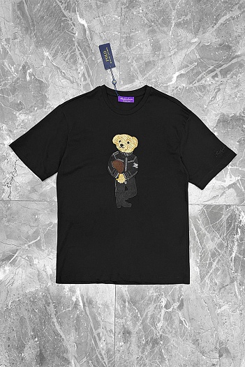 Мужская чёрная футболка Polo Ralph Lauren "Bear"   