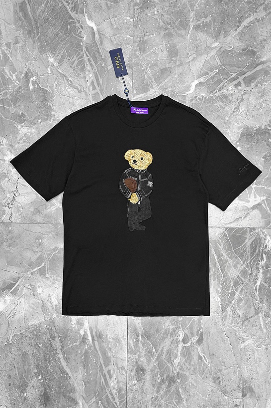Мужская чёрная футболка Polo Ralph Lauren "Bear"