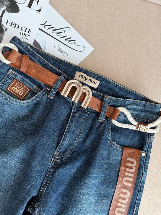 Женские джинсы синего цвета MIU MIU