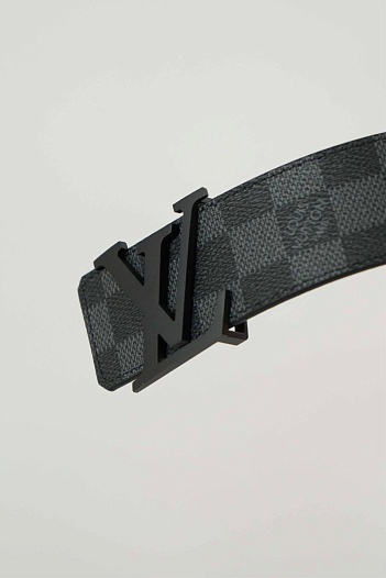 Кожаный ремень Louis Vuitton Initiales Damier Graphite (длина 85 - 115 см)   