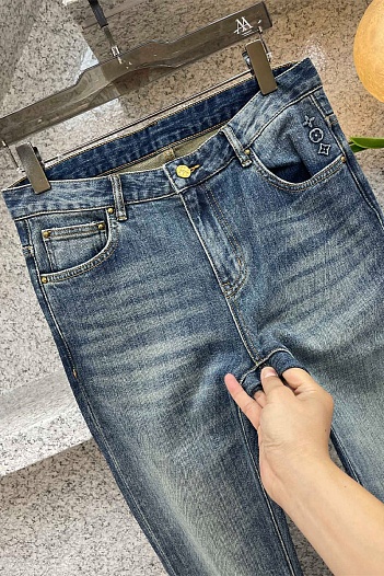 Мужские джинсы Louis Vuitton signature logo - Blue   