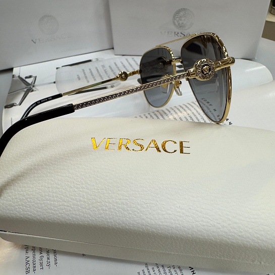 Солнцезащитные очки Versace Aviator - Grey / Gold