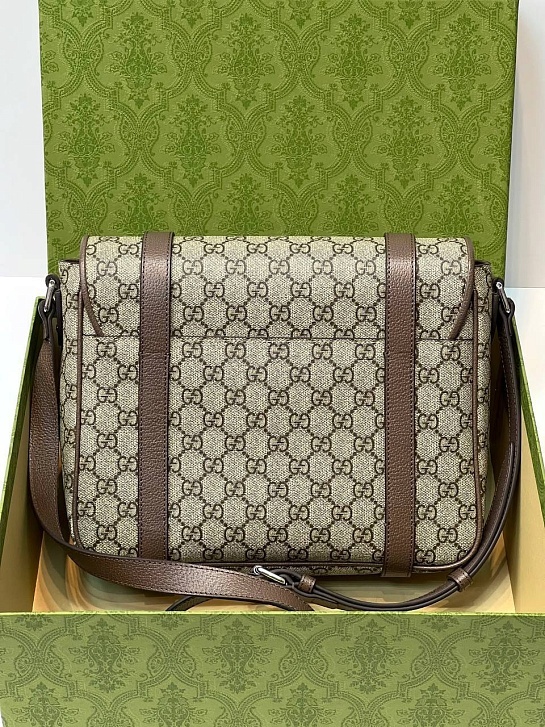 Кожаная сумка-мессенджер Gucci GG Premium 28x20x8 см - Beige