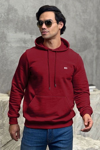 Мужское худи Tommy Hilfiger бордового цвета   