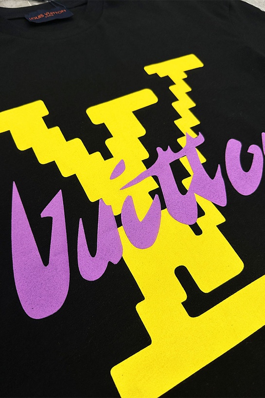 Чёрная оверсайз футболка Louis Vuitton logo-print