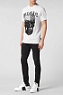 Белая футболка со стразами Philipp Plein "Skull"