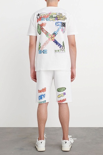 Белая оверсайз футболка Off-White logo-print   
