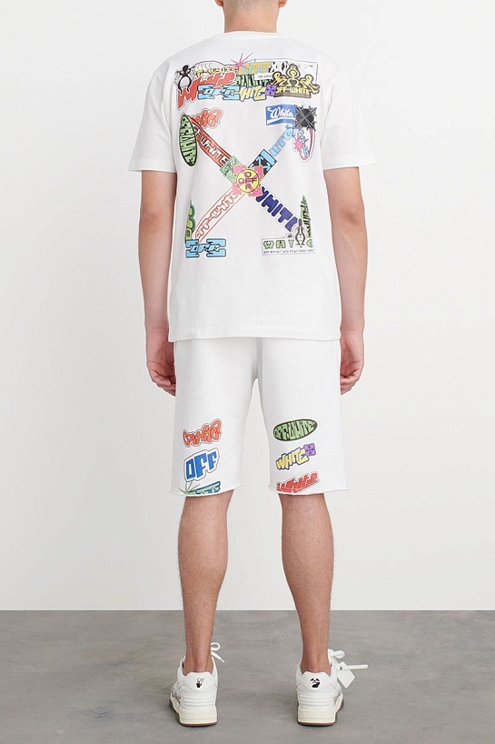 Белая оверсайз футболка Off-White logo-print