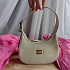Женская лакированная  сумка-хобо MIU MIU Vernice 21x16 см - Beige