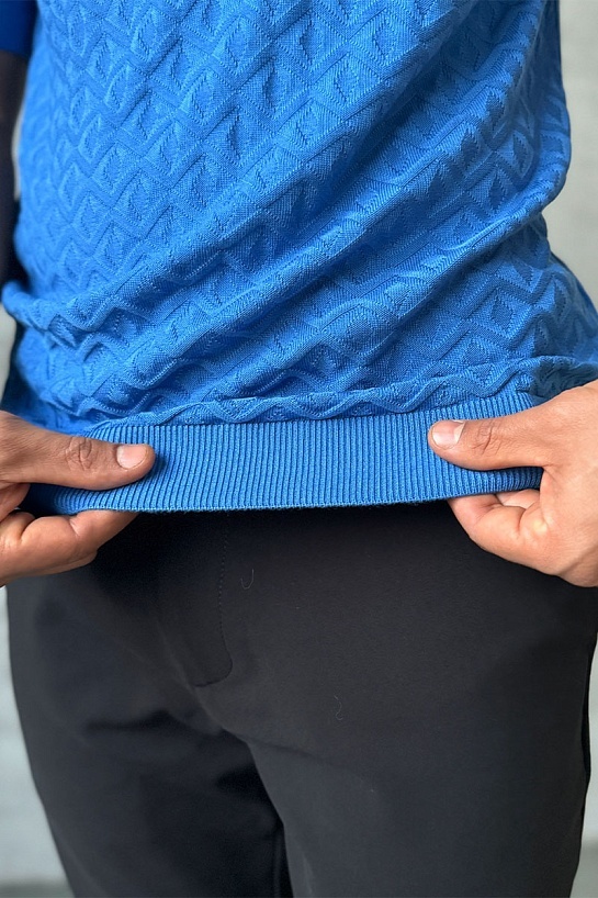 Мужское поло Stefano Ricci голубого цвета