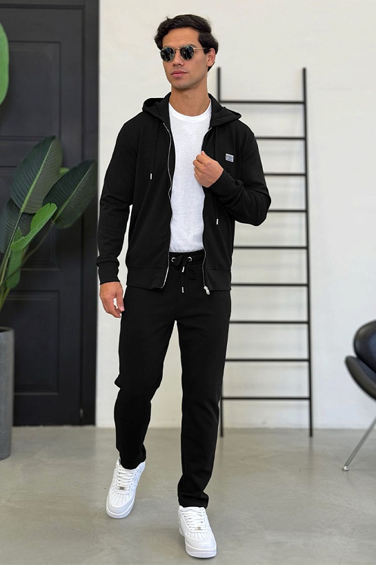 Кофта на молнии Dolce & Gabbana logo plaque - Black