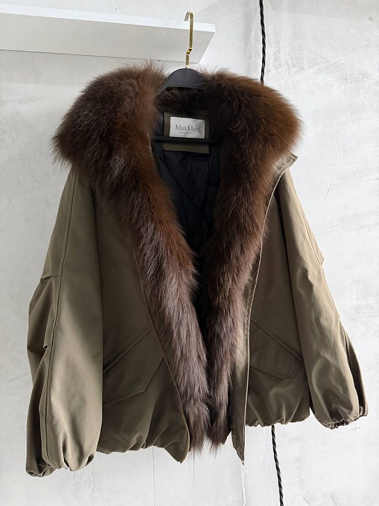 Женский бомбер с натуральным мехом Max Mara premium