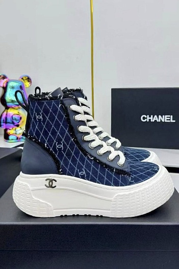 Женские кеды Chanel premium - Navy   
