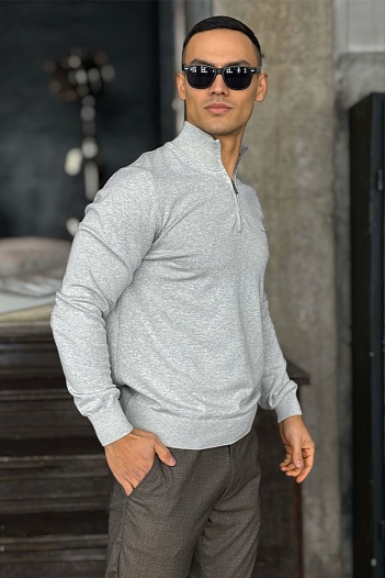 Мужской джемпер Hugo Boss quarter zip - Grey   