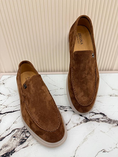 Мужские замшевые лоферы Ermenegildo Zegna   