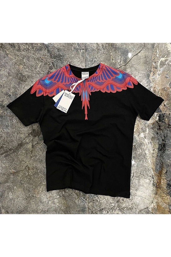 Чёрная футболка Marcelo Burlon County of Milan Curves Wings