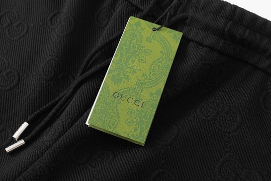 Мужские чёрные шорты Gucci GG Jacquard
