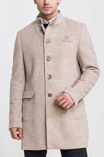 Кашемировое пальто Loro Piana logo-embroidered - Beige   