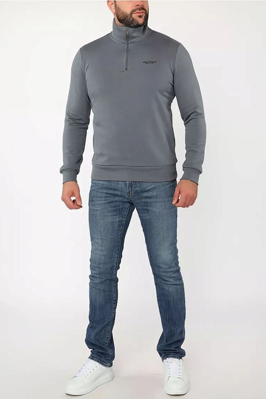 Мужской джемпер Armani Exchange zip-neck - Grey