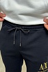 Чёрные спортивные штаны Armani Exchange gold embroidery