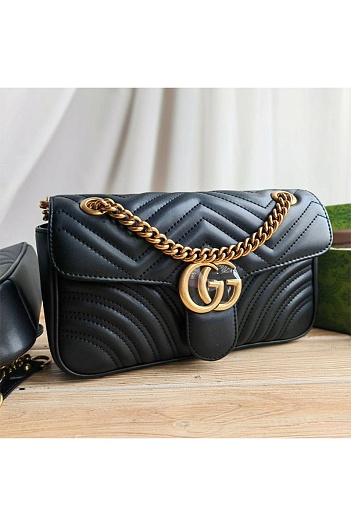 Кожаная сумка Gucci GG Marmont 27x15 см   