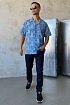 Мужская синяя рубашка Dolce & Gabbana floral-print