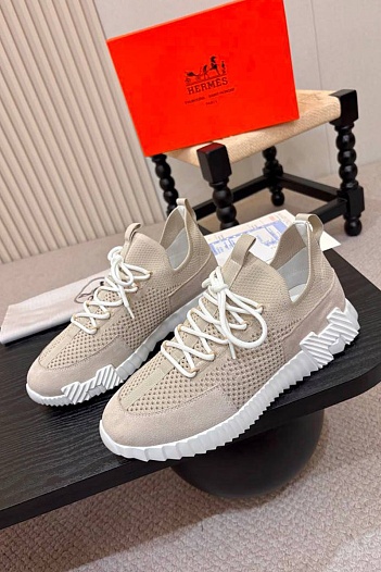 Текстильные кроссовки Hermes lift slip-on   