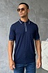 Мужское поло Zilli zip neck - Blue
