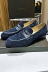 Мужские замшевые лоферы Bottega Veneta Intrecciato - Navy