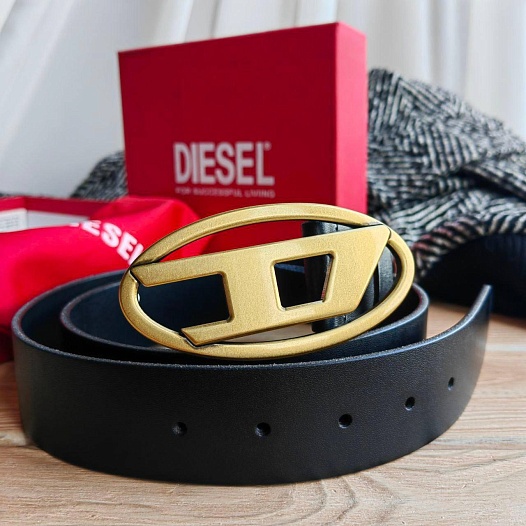 Кожаный ремень Diesel D-buckle (ширина 4 см, длина 95 / 100 см)   