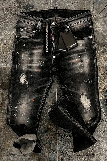 Мужские чёрные джинсы Dsquared2   