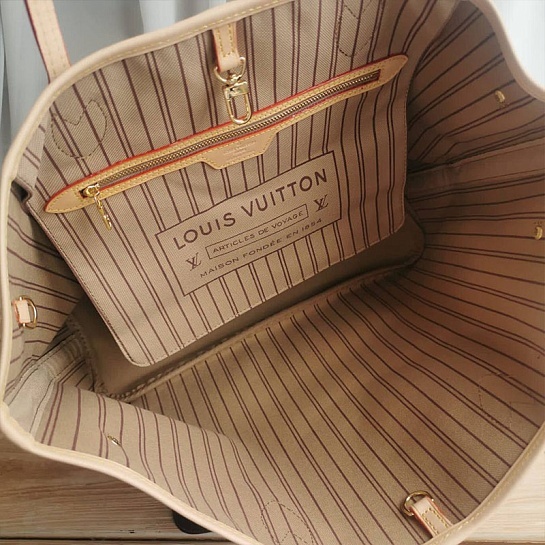 Женская кожаная сумка Louis Vuitton Neverfull MM Monogram 33x30 см