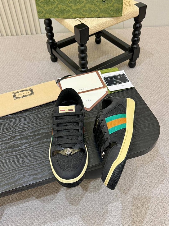 Комбинированные кроссовки Gucci GG Screener - Black