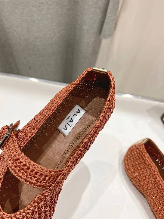 Женские плетёные балетки ALaia Premium - Red
