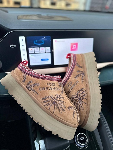 Женские замшевые ботинки UGG Tazz Platform Erewhon - Chestnut   