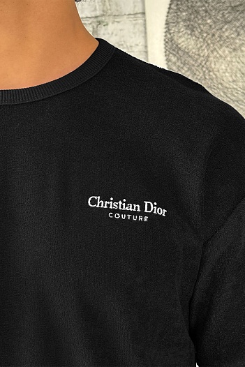 Мужская чёрная футболка Christian Dior Couture   