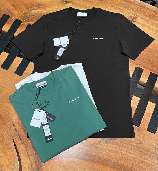 Мужская футболка Stone Island белого цвета