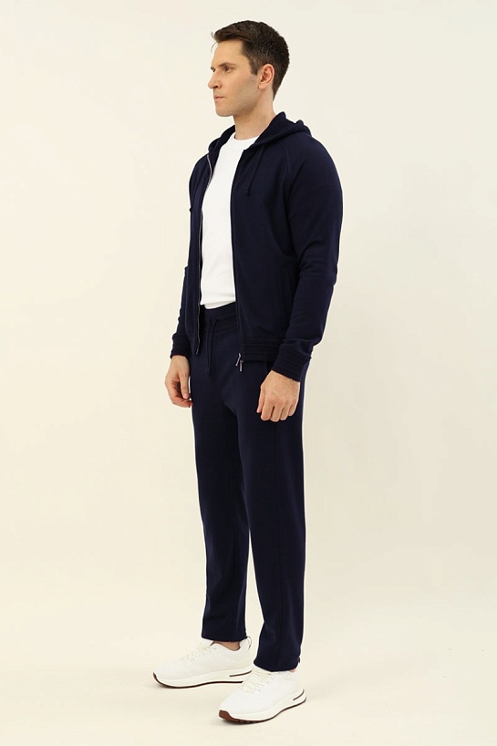 Тёмно-синяя кофта на молнии Loro Piana premium