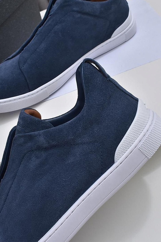 Замшевые кроссовки Ermenegildo Zegna Triple Stitch low-top - Blue