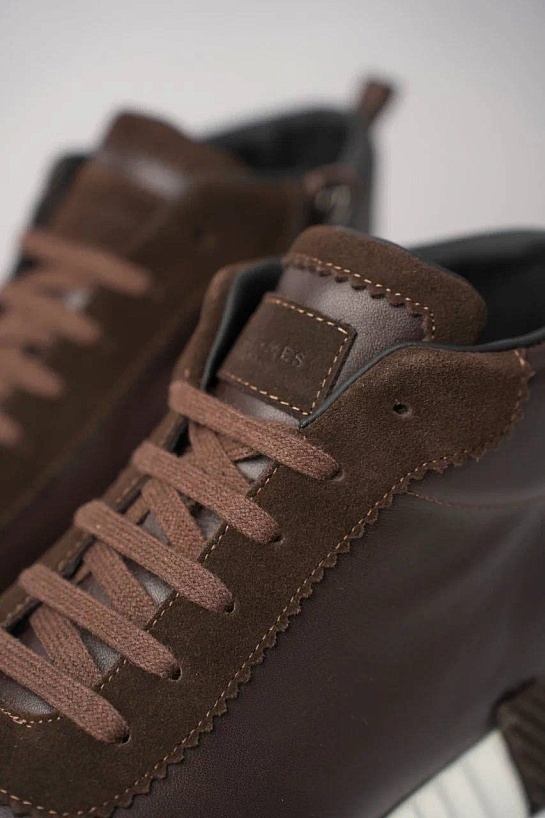 Кроссовки с мехом Hermes Bouncing high-top - Brown