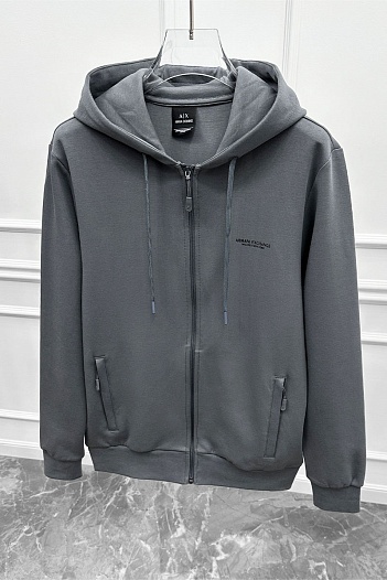 Мужская кофта на молнии Armani Exchange серого цвета   