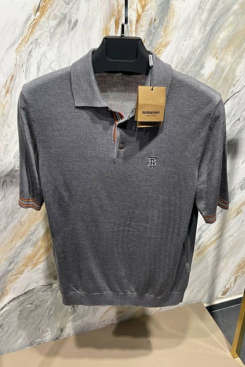 Мужское поло Burberry TB logo-embroidered - Grey   