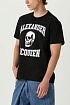 Мужская чёрная футболка Alexander McQueen Skull white logo-print