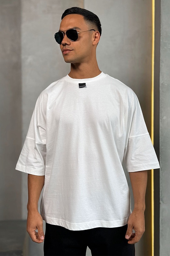 Белая оверсайз футболка Palm Angels Blurred Logo