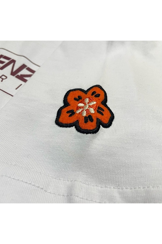 Белая мужская футболка Kenzo Paris logo-print