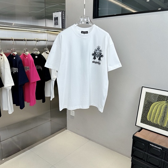 Белая оверсайз футболка Chrome Hearts Premium