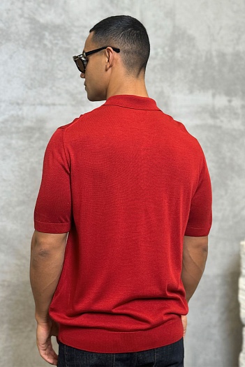 Мужское поло Stefano Ricci Eagle zip-neck - Red   