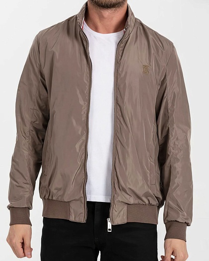 Ветровка бежевого цвета Burberry TB logo-embroidered   