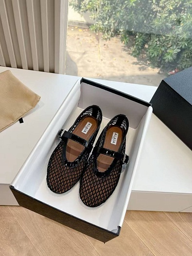 Женские плетёные балетки Alaia Premium - Black   